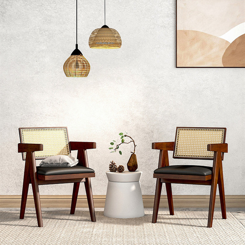 Traditional Kitchen Dining Chairs Rubber Wood Arm Dining Chairs