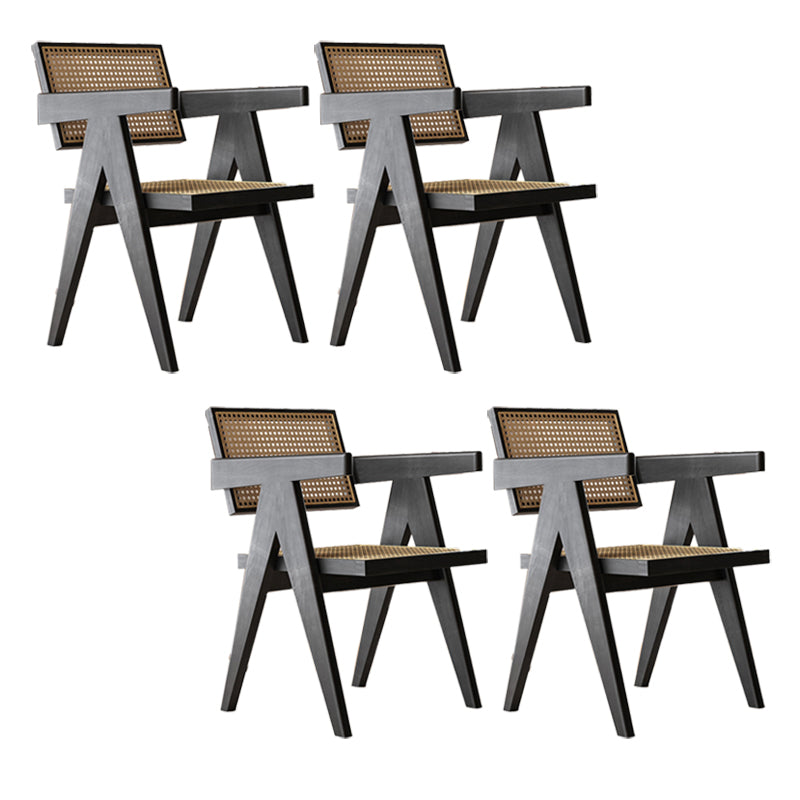 Traditional Kitchen Dining Chairs Rubber Wood Arm Dining Chairs