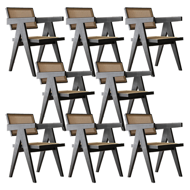 Traditional Kitchen Dining Chairs Rubber Wood Arm Dining Chairs