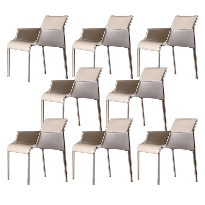 Contemporary Arm Chair Solid Back Dining Room Chair for Kitchen