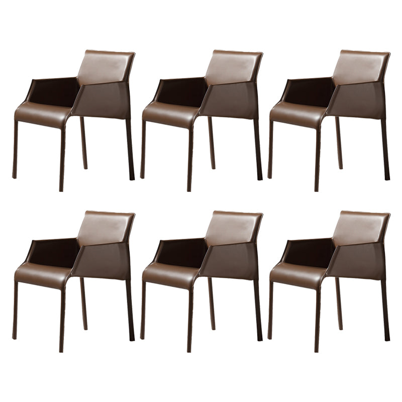 Contemporary Arm Chair Solid Back Dining Room Chair for Kitchen