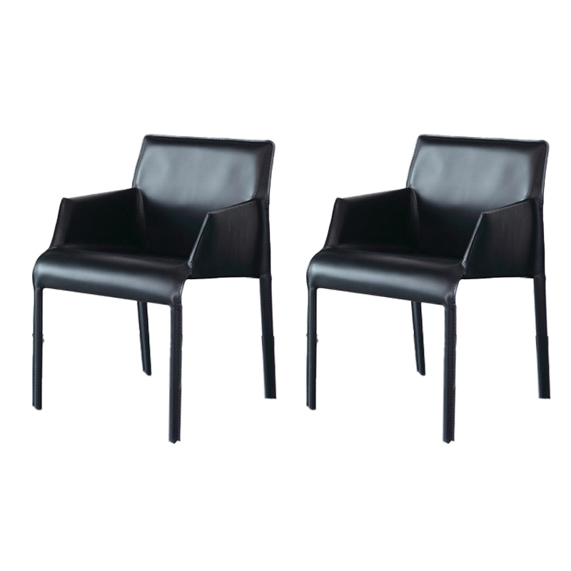 Contemporary Arm Chair Solid Back Dining Room Chair for Kitchen