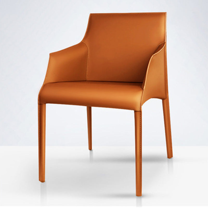 Contemporary Arm Chair Solid Back Dining Room Chair for Kitchen