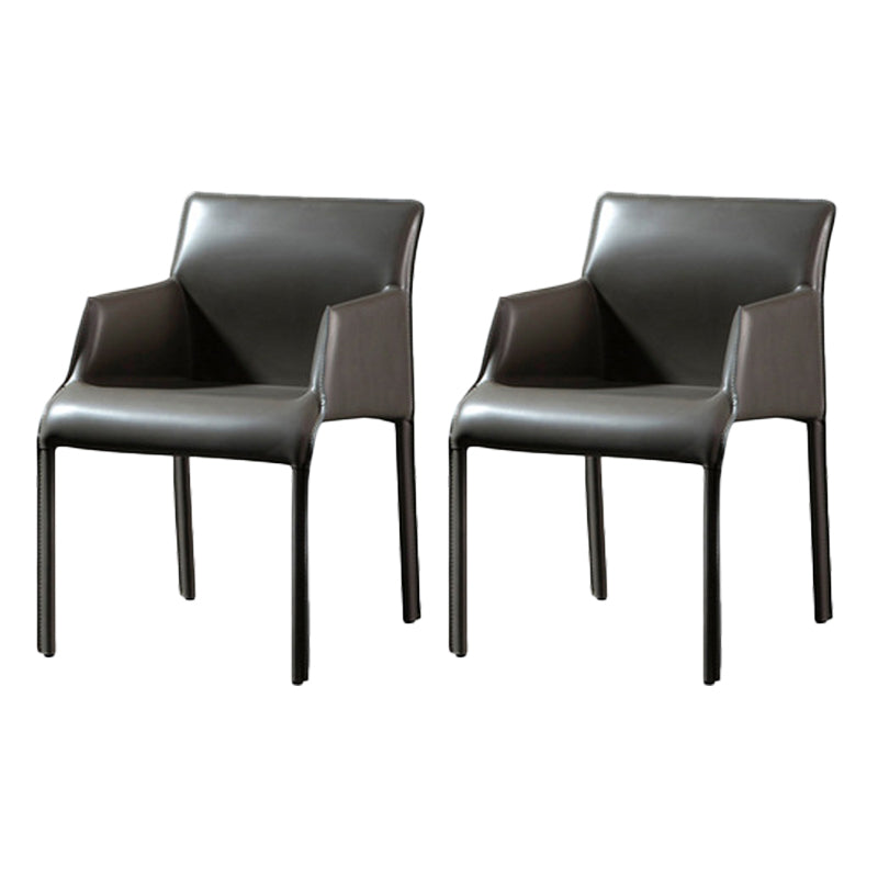 Contemporary Arm Chair Solid Back Dining Room Chair for Kitchen