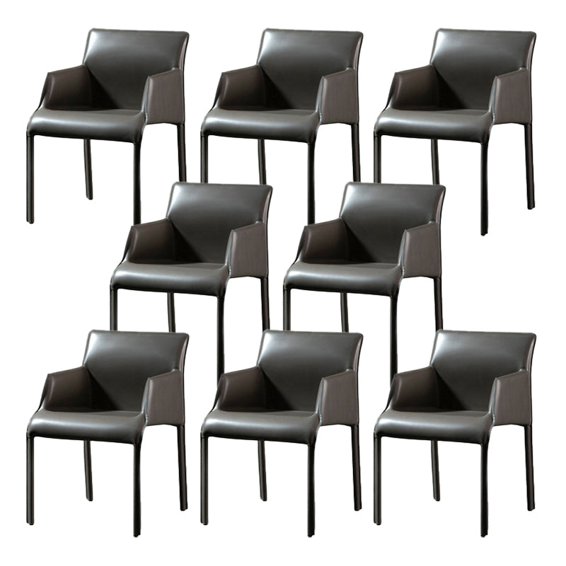 Contemporary Arm Chair Solid Back Dining Room Chair for Kitchen