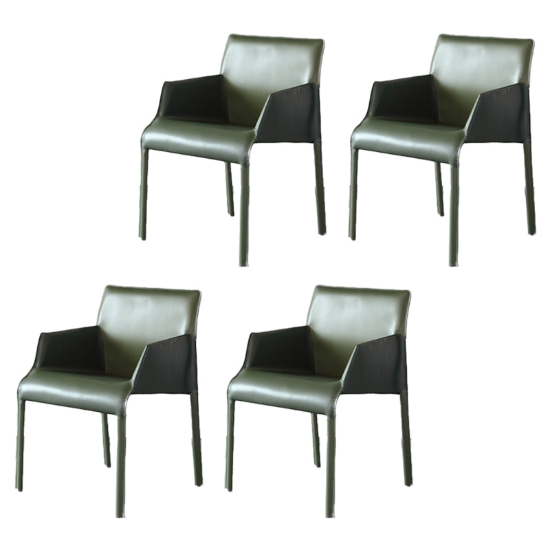 Contemporary Arm Chair Solid Back Dining Room Chair for Kitchen
