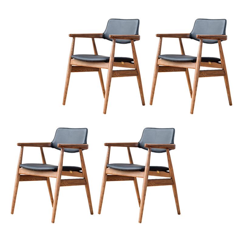 Contemporary Arm Chair Wood Open Back Dining Room Chair for Indoor