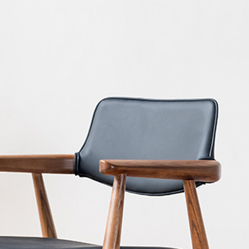 Contemporary Arm Chair Wood Open Back Dining Room Chair for Indoor