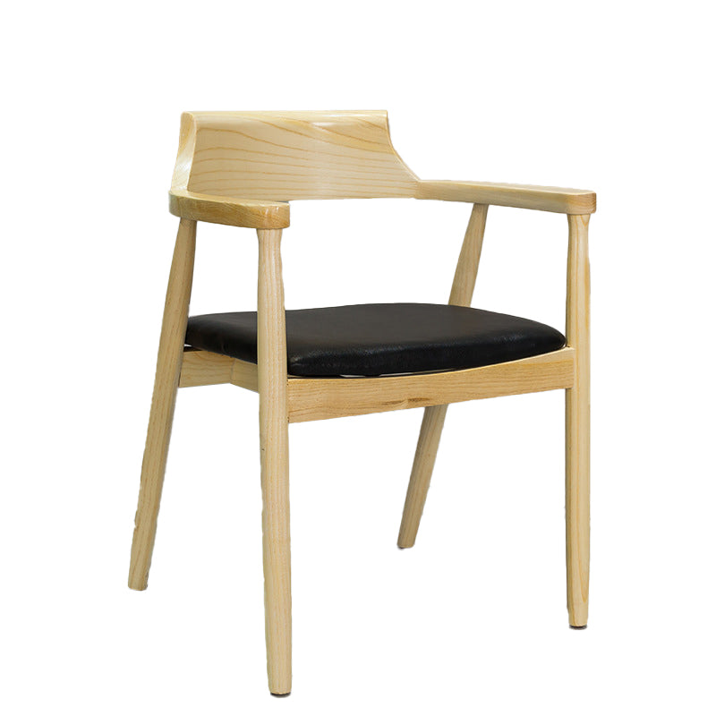 Contemporary Arm Chair Wood Open Back Dining Room Chair for Home