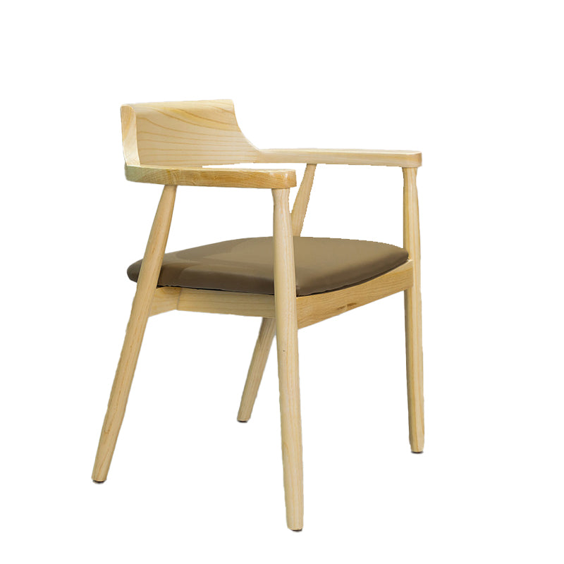 Contemporary Arm Chair Wood Open Back Dining Room Chair for Home