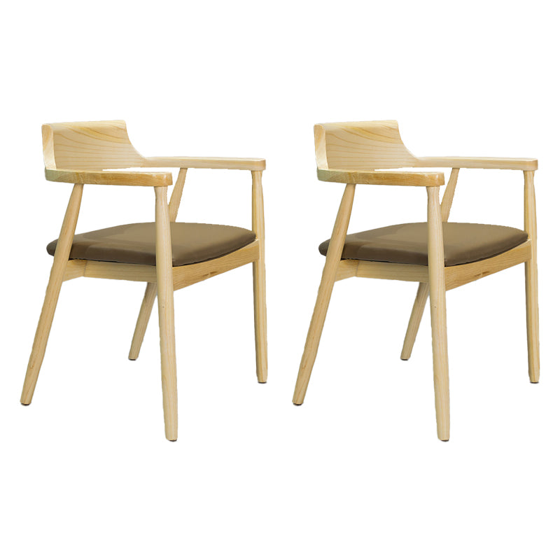 Contemporary Arm Chair Wood Open Back Dining Room Chair for Home