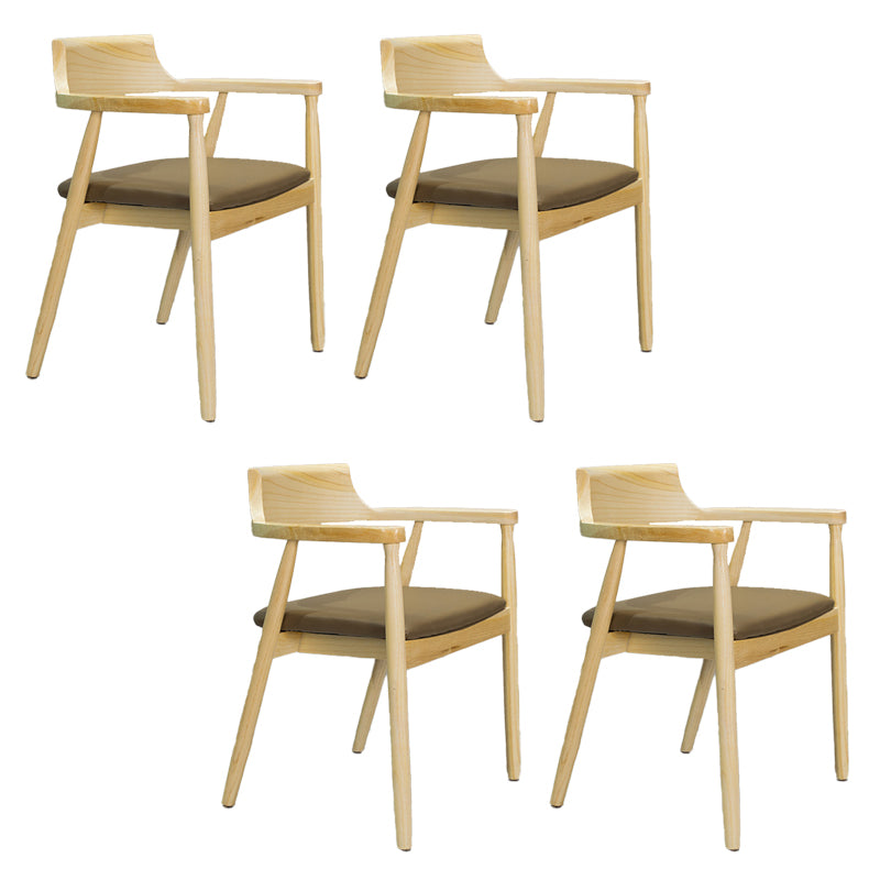 Contemporary Arm Chair Wood Open Back Dining Room Chair for Home