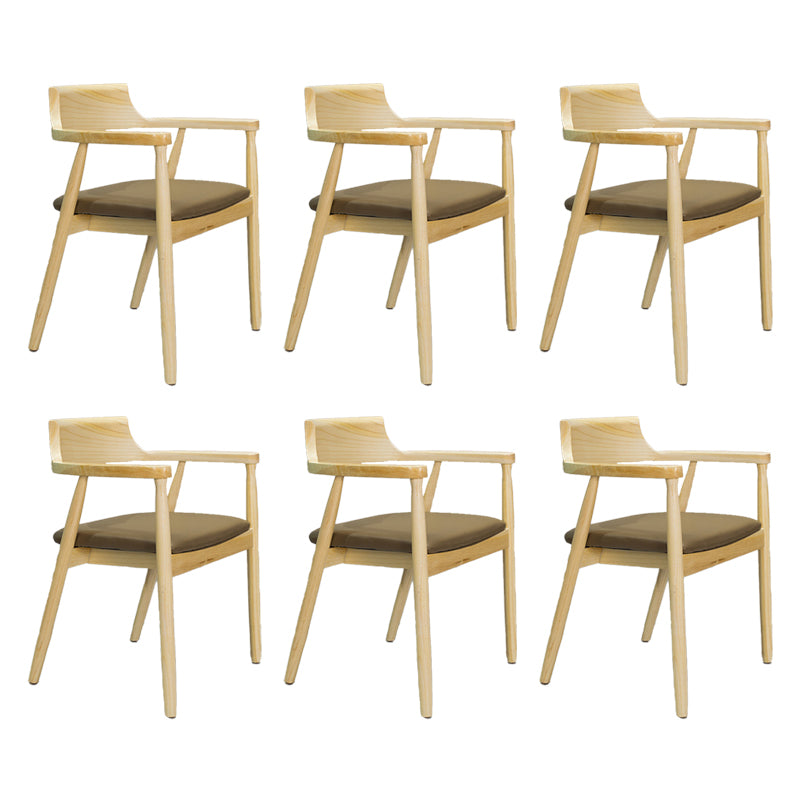 Contemporary Arm Chair Wood Open Back Dining Room Chair for Home