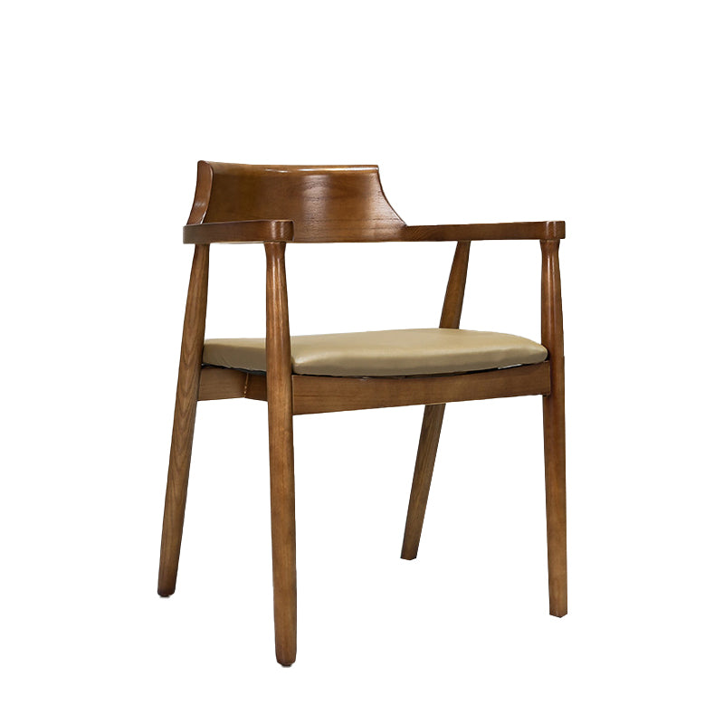 Contemporary Arm Chair Wood Open Back Dining Room Chair for Home