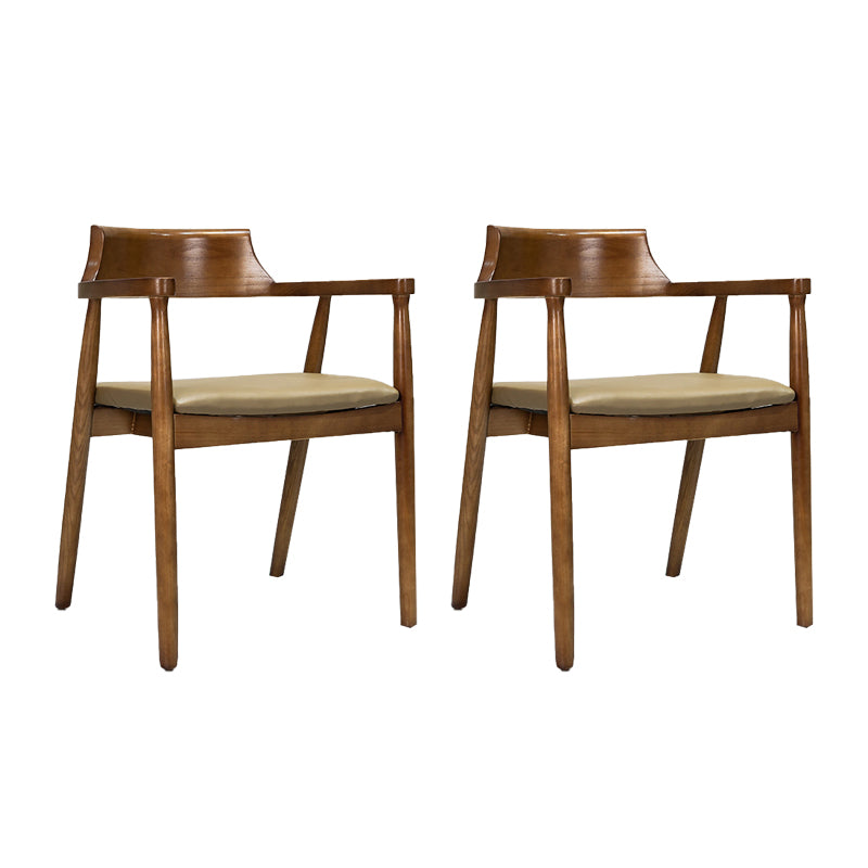 Contemporary Arm Chair Wood Open Back Dining Room Chair for Home
