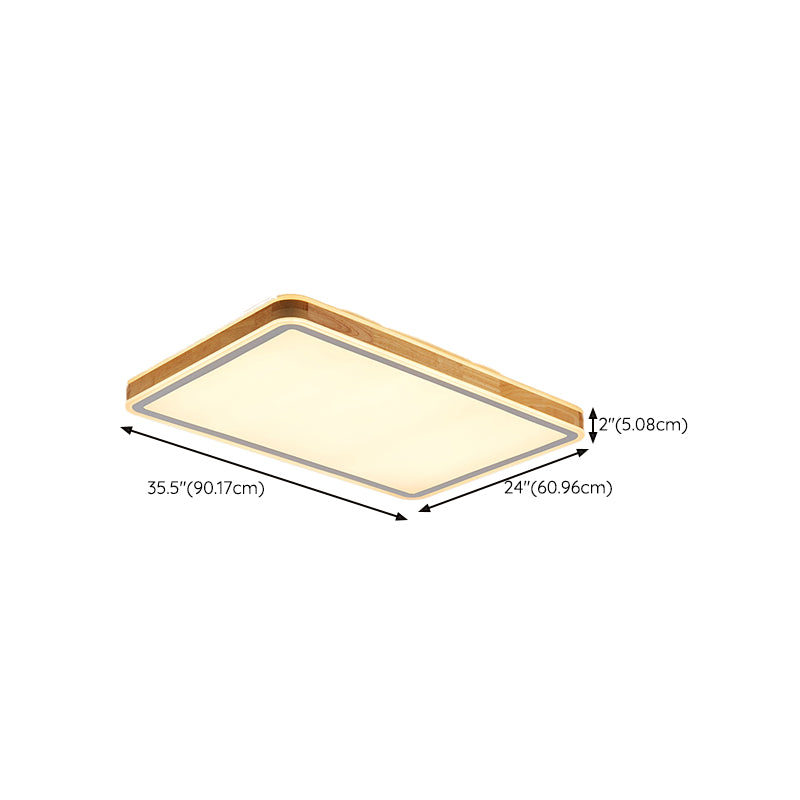 1-Light Ceiling Mount Light Fixture Modern Wood Ceiling Light Fixture