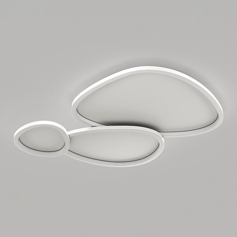 Contemporary 2 / 3 - Light LED Flush Mount Metal Linear Ceiling Flush in Matte White