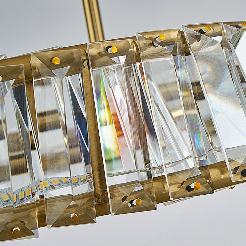 Linear Crystal 1 - Light Semi Flush Mount in Polished Gold Interior LED Ceiling Semi Flush