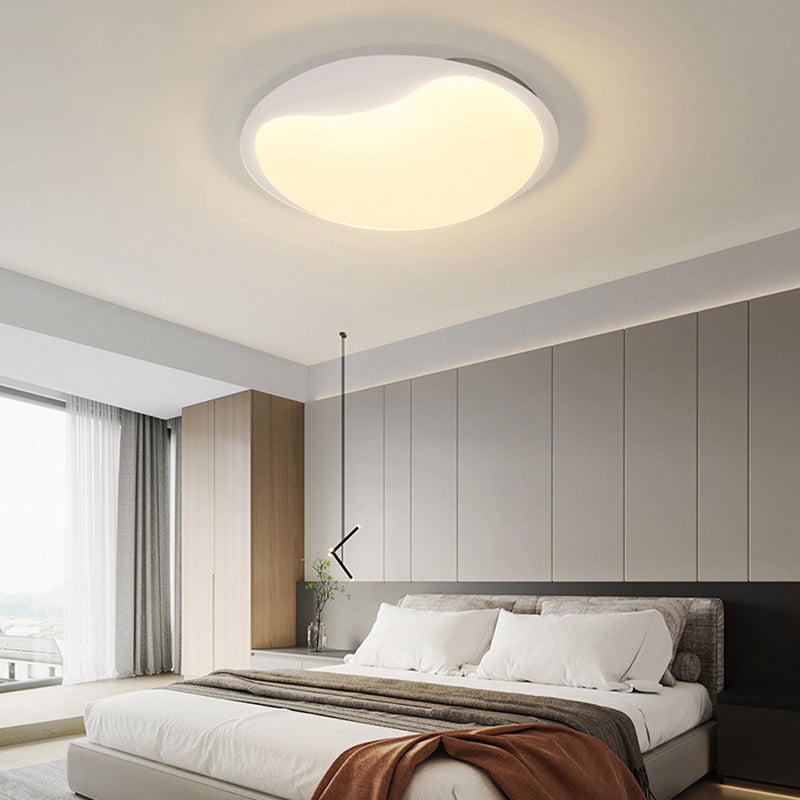 1 / 3 - Light Matte White Flush Mount Iron and Acrylic Cluster Ceiling Flush