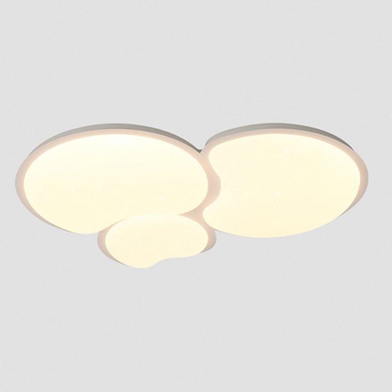 1 / 3 - Light Matte White Flush Mount Iron and Acrylic Cluster Ceiling Flush