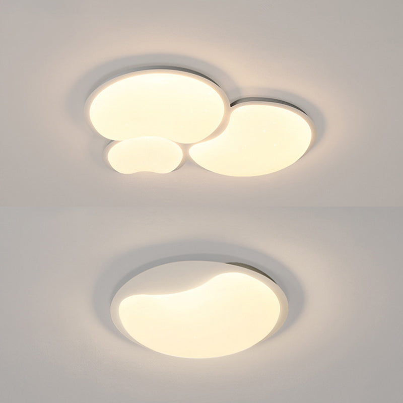 1 / 3 - Light Matte White Flush Mount Iron and Acrylic Cluster Ceiling Flush