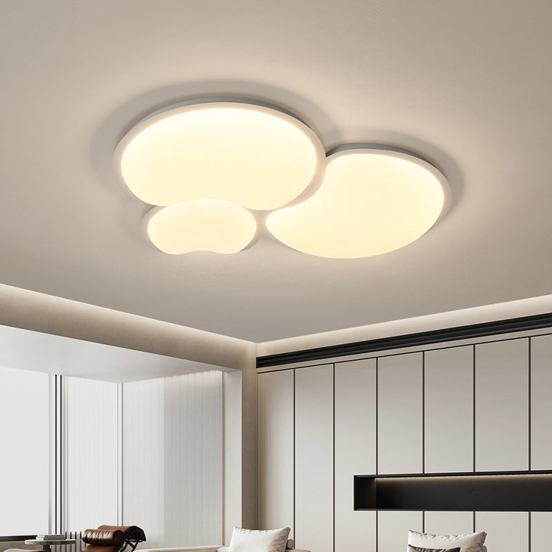 1 / 3 - Light Matte White Flush Mount Iron and Acrylic Cluster Ceiling Flush