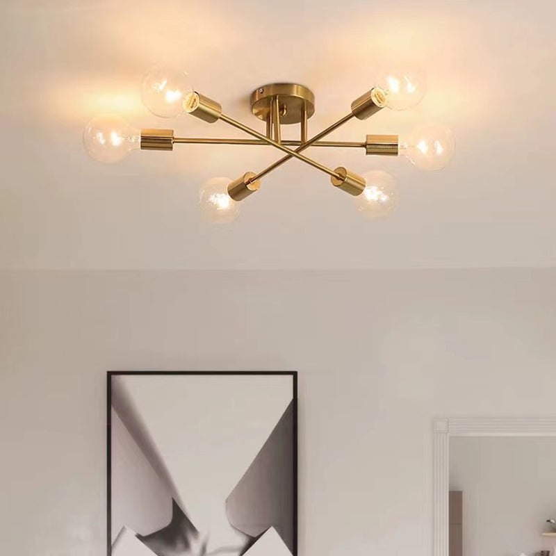 Sputnik Ceiling Lighting Contemporary Semi Flush Mount for Living Room