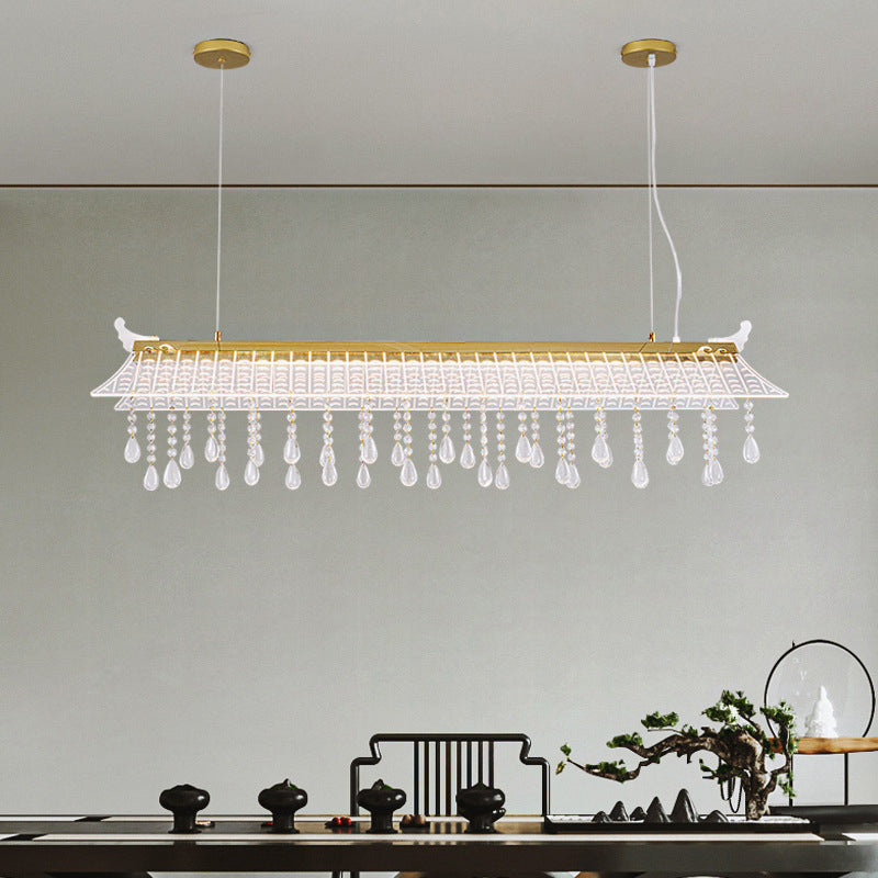 Modern Single Golden Kitchen Island Lighting LED Ceiling Light with Crystal