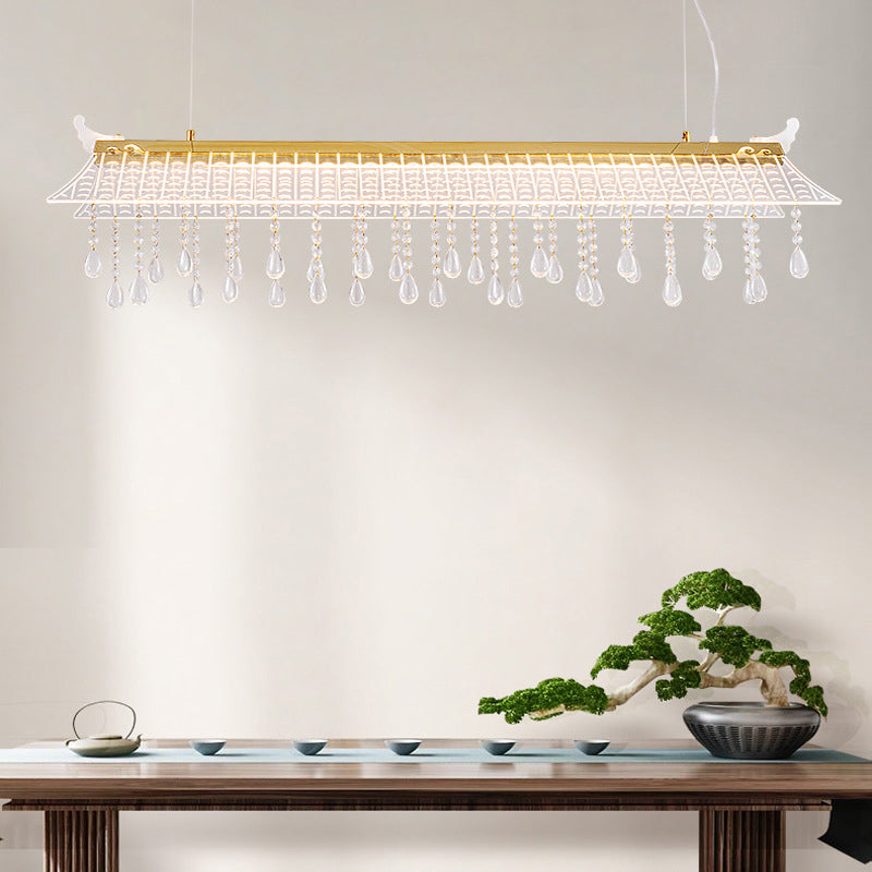 Modern Single Golden Kitchen Island Lighting LED Ceiling Light with Crystal