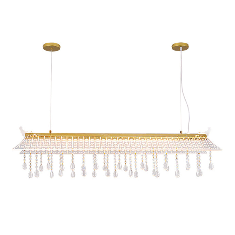 Modern Single Golden Kitchen Island Lighting LED Ceiling Light with Crystal