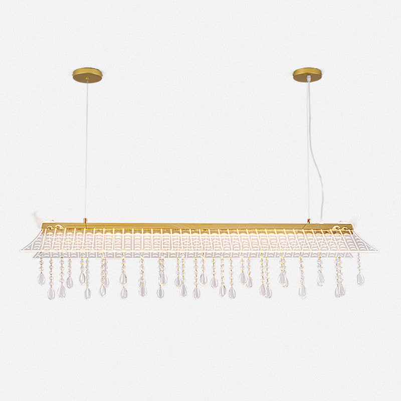Modern Single Golden Kitchen Island Lighting LED Ceiling Light with Crystal