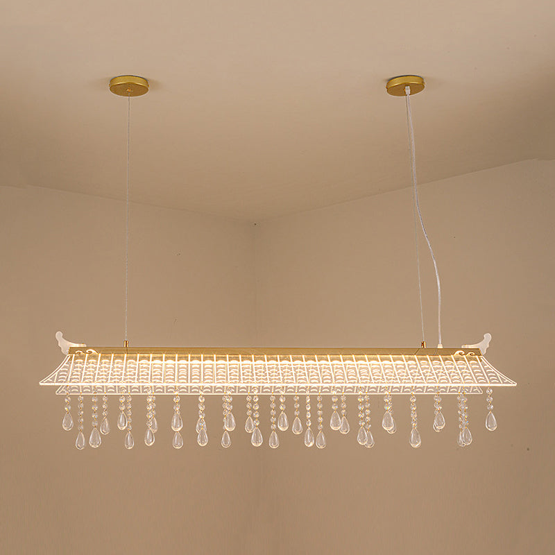 Modern Single Golden Kitchen Island Lighting LED Ceiling Light with Crystal