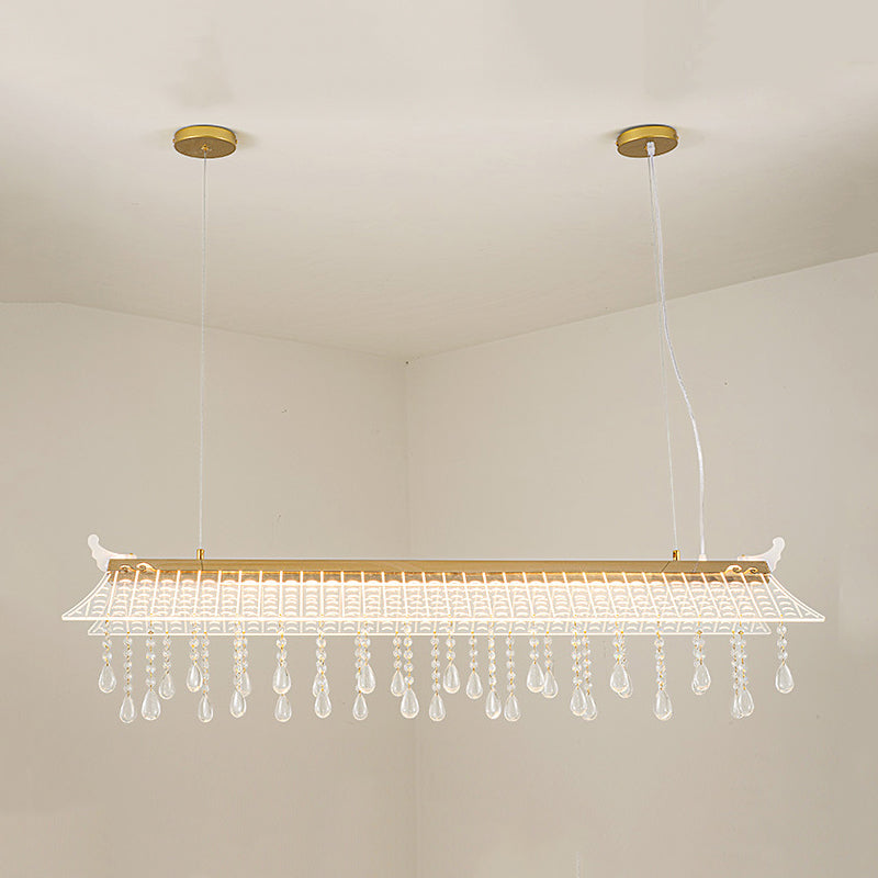 Modern Single Golden Kitchen Island Lighting LED Ceiling Light with Crystal