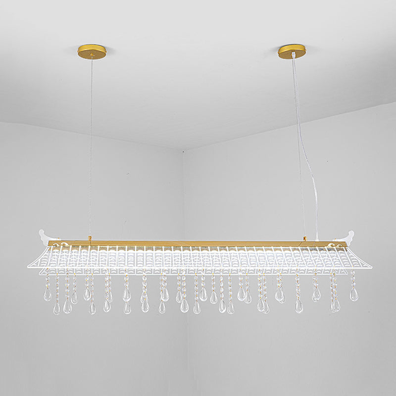 Modern Single Golden Kitchen Island Lighting LED Ceiling Light with Crystal