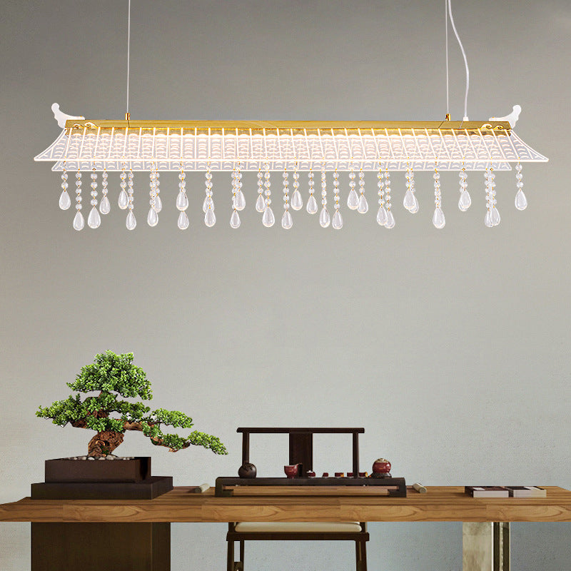 Modern Single Golden Kitchen Island Lighting LED Ceiling Light with Crystal