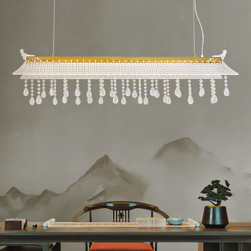 Modern Single Golden Kitchen Island Lighting LED Ceiling Light with Crystal