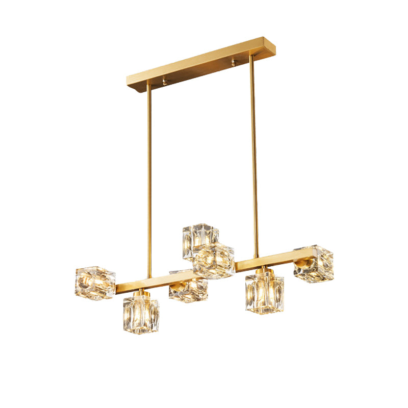 Contemporary 7/9/11/13/15-Light Golden Kitchen Island Lighting LED Ceiling Light