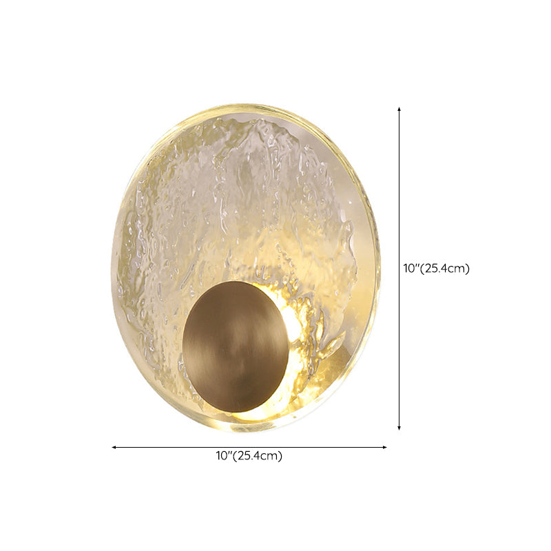 Modern Metal Wall Sconce Circle Shape Wall Light with Crystal Shade for Bedroom