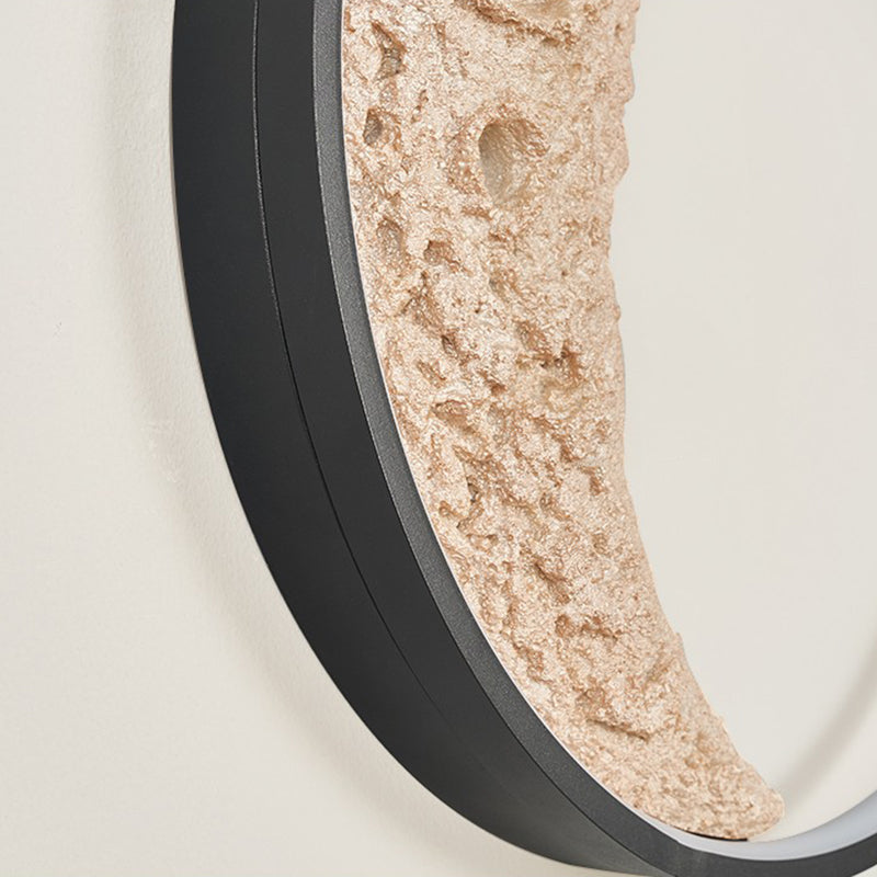 Modern Metal Wall Sconce Circle Shape Wall Light with Resin Shade for Bedroom
