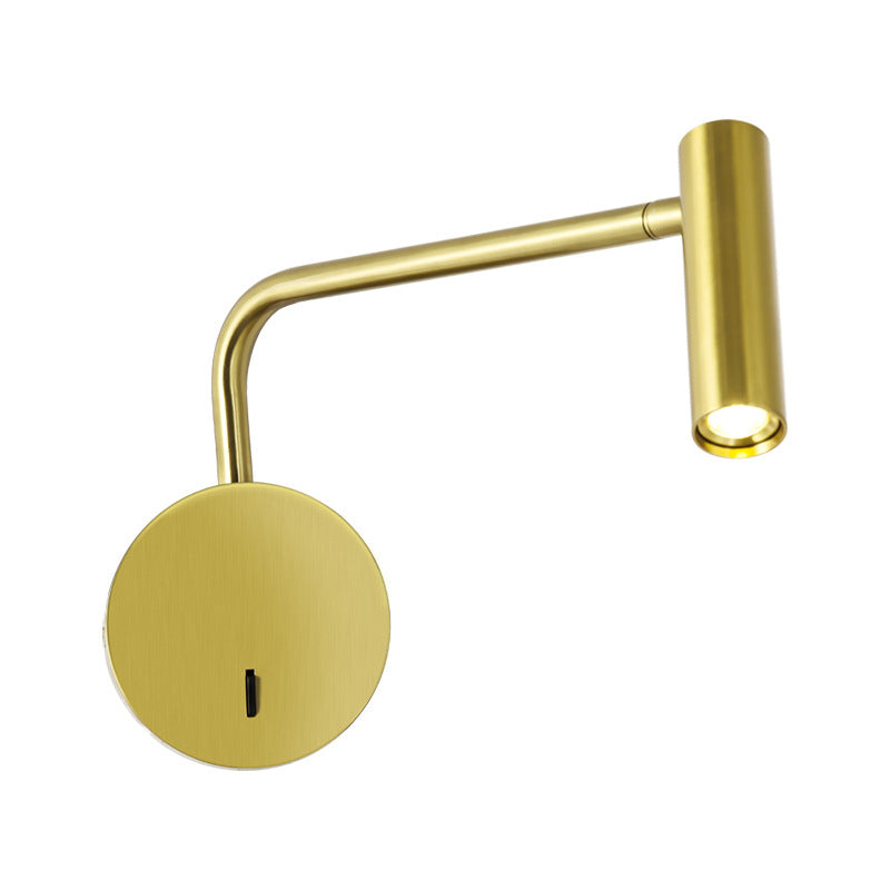 Modern Style Cylinder Shade Wall Lamp Metal 1 Light Sconces for Bedroom