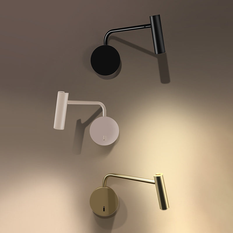 Modern Style Cylinder Shade Wall Lamp Metal 1 Light Sconces for Bedroom