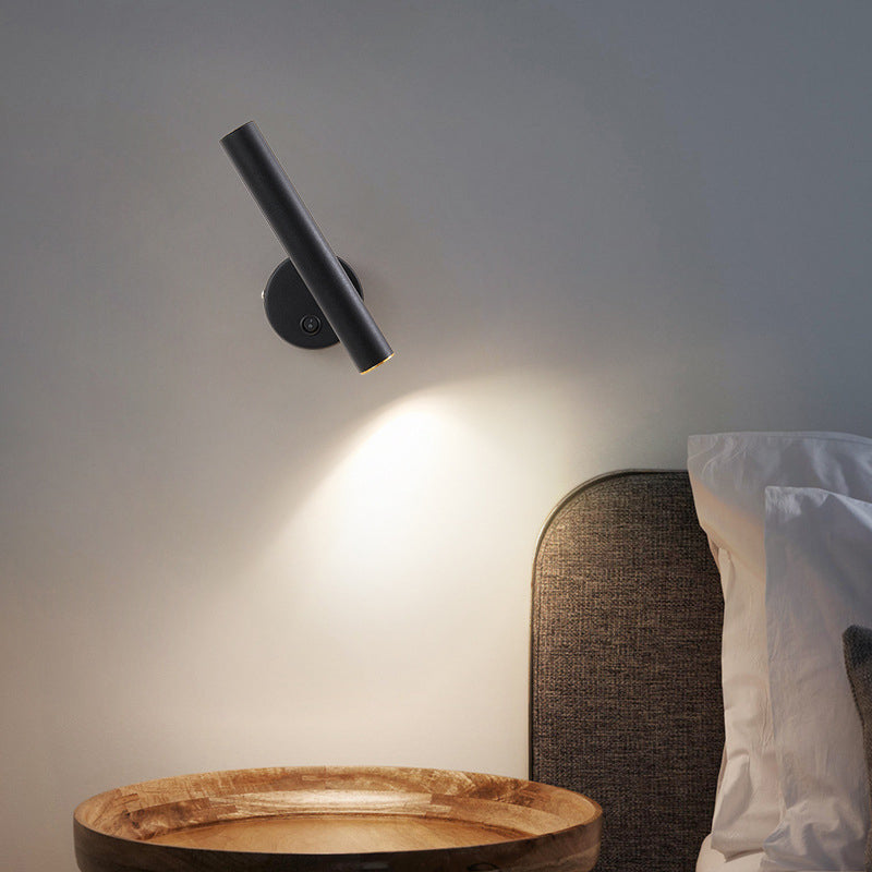 Modern Simple Wall Light Cylinder Shape LED Rotatable Wall Lamp for Living Room