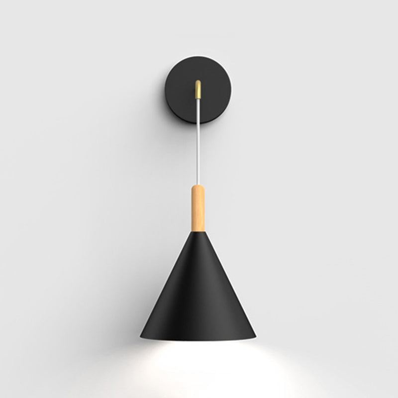 Macaron Style Wall Lamp Metal 1 Light Sconce Light for Bedroom