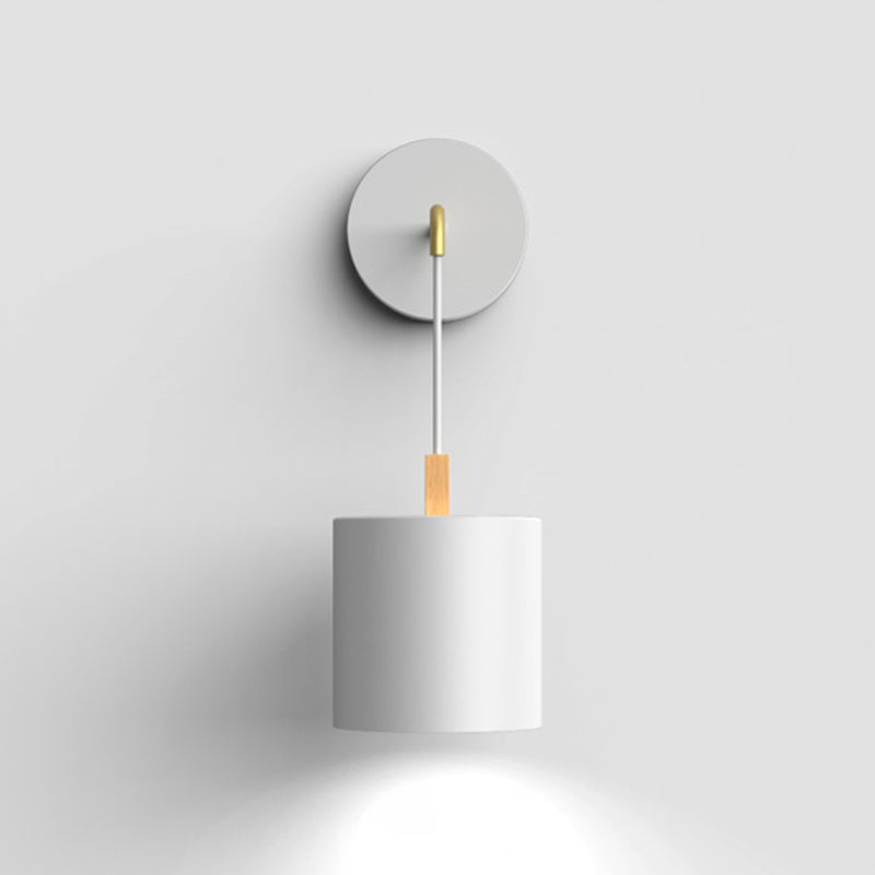 Macaron Style Wall Lamp Metal 1 Light Sconce Light for Bedroom