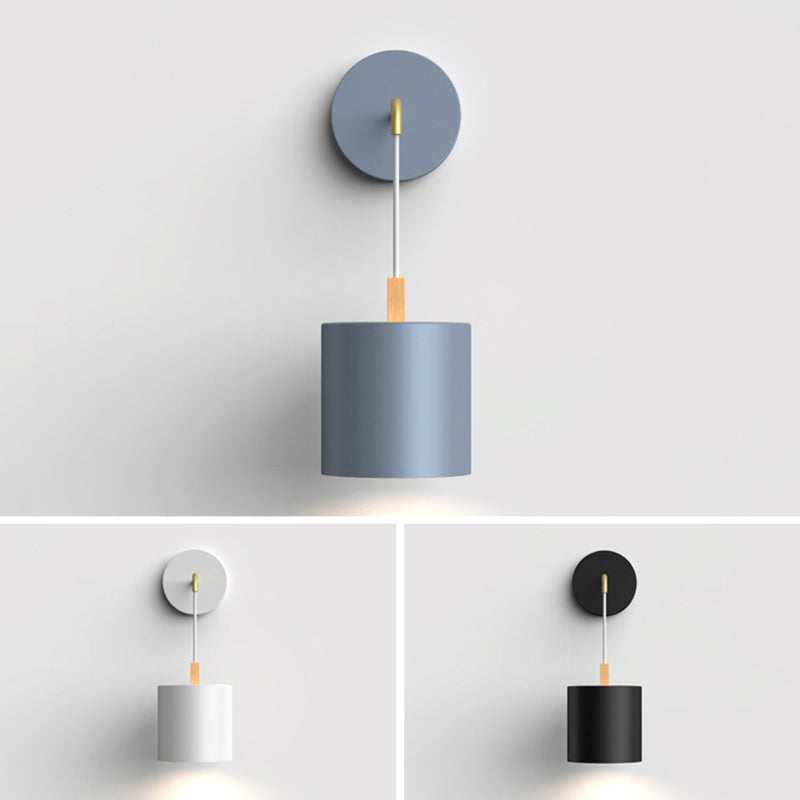 Macaron Style Wall Lamp Metal 1 Light Sconce Light for Bedroom