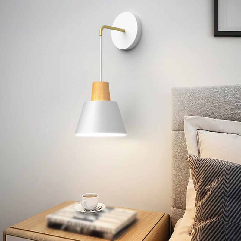 Macaron Style Wall Lamp Metal 1 Light Sconce Light for Bedroom