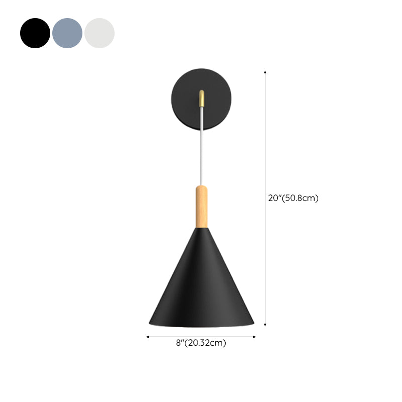 Macaron Style Wall Lamp Metal 1 Light Sconce Light for Bedroom