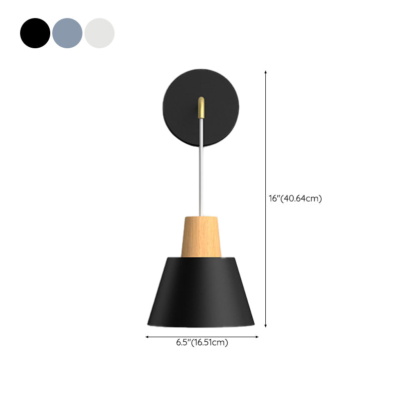 Macaron Style Wall Lamp Metal 1 Light Sconce Light for Bedroom