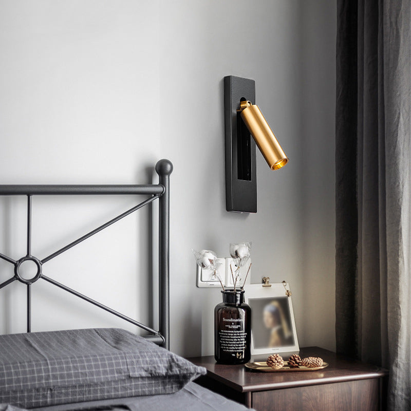 Modern Style Cylinder Shade Wall Lamp Metal 1 Light Sconce Light for Bedroom