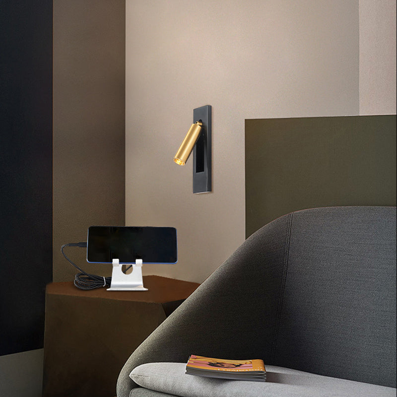 Modern Style Cylinder Shade Wall Lamp Metal 1 Light Sconce Light for Bedroom